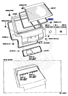 68291-10030 - Toyota - Weatherstrip, Back Door Glass - Nengun Performance