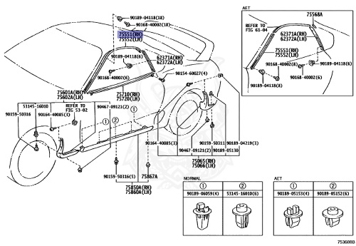 75551-14160 - Toyota - Moulding, Roof Drip Side Finish, Rh - Nengun ...