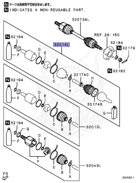 3817A099 - Mitsubishi - Boot Kit, Fr Axle Shaft, Lh - Nengun Performance