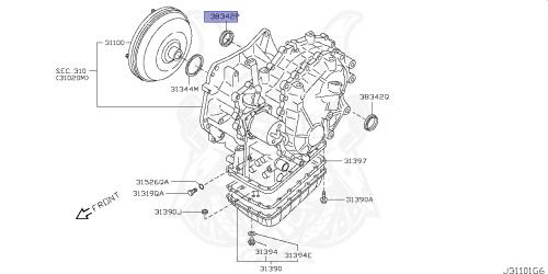 38342-8E001 - Nissan - Oil Seals, Differential Converter Housing ...