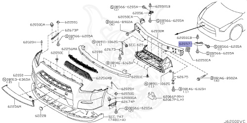 62059-KB51B - Nissan - Stiffener Front Bumper-side Lh - Nengun Performance