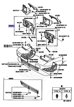 54110-17010 - Toyota - Bracket Sub-assy, Retractable Headlamp, Rh ...