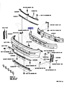 52611-20110 - Toyota - Energy Absorber, Front Bumper - Nengun Performance