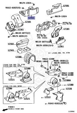 12311-54181 - Toyota - Bracket, Engine Mounting, Front No.1 Rh