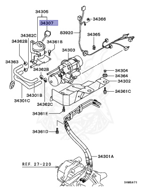 MR336850 - Mitsubishi - Cap, Diff Control Hydraulic Unit Reservoir ...