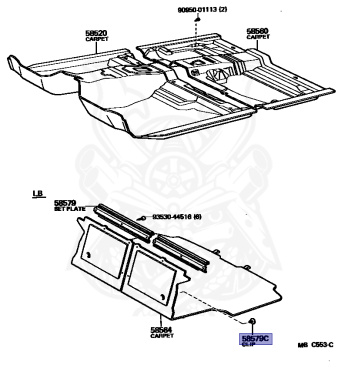 90467-06016-22 - Toyota - Clip, Rear Floor Carpet Set - Nengun