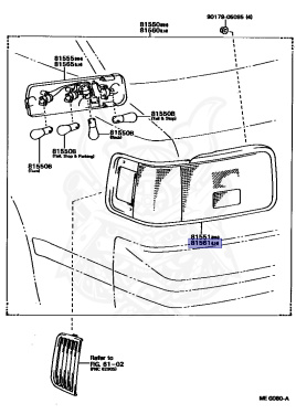 81561-20600 - Toyota - Lens, Rear Combination Lamp, Lh - Nengun Performance
