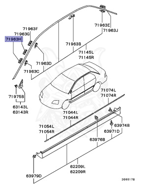 Mu001100 MU000218 - Mitsubishi - Clip, Drip Moulding - Nengun Performance