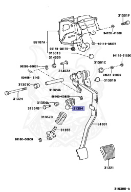 31354-20030 - Toyota - Seat, Clutch Pedal Spring, Upper - Nengun