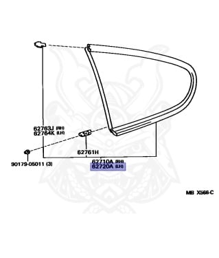 62720-14270 - Toyota - Quarter Window Assy, Lh - Nengun Performance