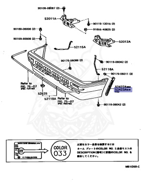 524230 52423-12030 - Toyota - Pad, Front Bumper, Lh - Nengun Performance