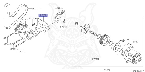 11910-6A00A - Nissan - Bracket, Compressor Laser - Nengun Performance