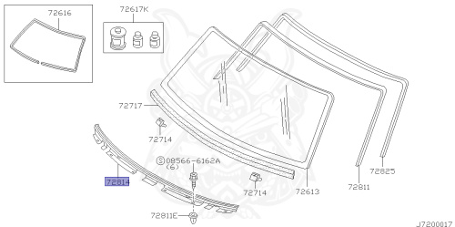 72771-VB000 - Nissan - Molding, Wind Shield Lower Center - Nengun ...