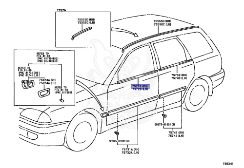 75710-21010 - Toyota - Moulding Assy, Front Door Belt, Rh - Nengun ...
