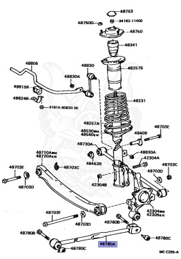 48780-20020 - Toyota - Rod Assy, Strut, Rear - Nengun Performance