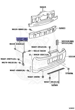 52587-14030 - Toyota - Retainer, Rear Bumper End, Rh - Nengun Performance