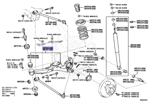 48711-42901 - Toyota - Arm Sub-assy, Rear Suspension, Rh - Nengun ...