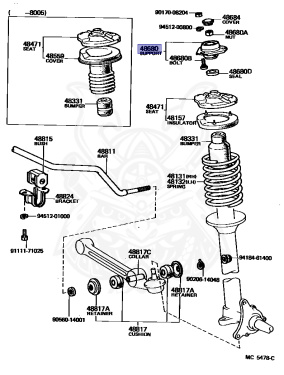 48680-10040 - Toyota - Support Assy, Front Suspension - Nengun
