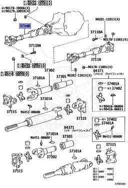 37140-35190 - Toyota - Shaft Assy, Propeller, Front - Nengun Performance