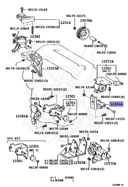 12321-22060 - Toyota - Bracket, Engine Mounting, Rear (for Transverse ...