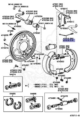 46430-35400 Genuine Toyota Cable Assembly, Parking Brake 46430-35400 Genuine Toyota Cable Assembly, Parking Brake
