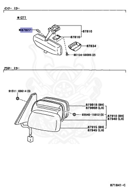 87828-30010 - Toyota - Absorber, Inner Rear View Mirror - Nengun