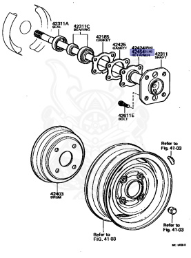42454-10010 - Toyota - Retainer, Rear Axle Bearing, Outer, Lh - Nengun ...