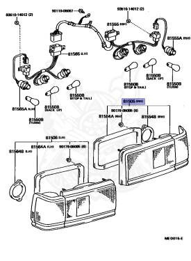 81505-19665 - Toyota - Lamp Sub-assy, Rear Combination, Rh