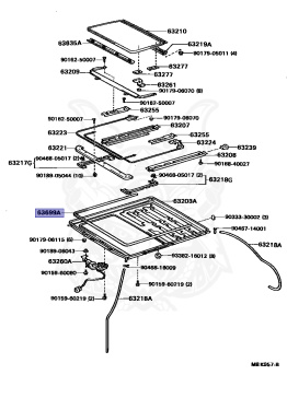 63699-12040 - Toyota - Seal, Sliding Roof Guide Rail