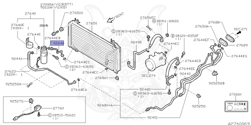 92446-33P00 - Nissan - Pipe Assembly, Cooler Condenser, Tank - Nengun ...