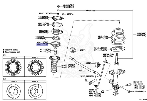 48471-42010 - Toyota - SEAT, FRONT COIL SPRING, UPPER