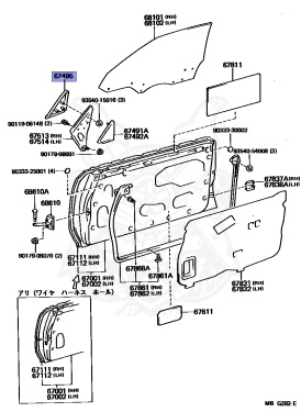 67496-17010 - Toyota - Cover, Front Door Front Lower Frame, Upper ...