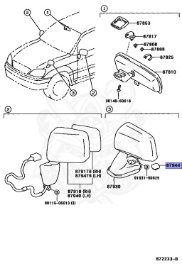 87944-48010-A0 - Toyota - COVER, FRONT FENDER SIDE VIEW DEVICE, LH ...