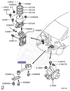 MR594271 - Mitsubishi - Rod Assy, Eng Roll Stopper - Nengun Performance