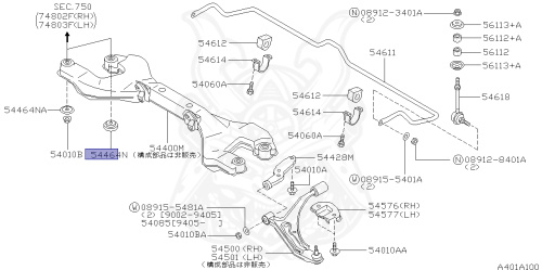 54464-50J11 - Nissan - STOPPER, REBOUND FRONT SUSPENSION - Nengun ...