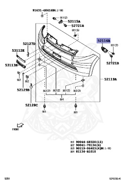 52116-B1010 - Toyota - BRACKET PLASTIC - Nengun Performance