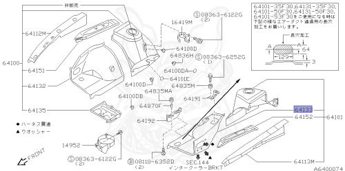 64131-60F00 - Nissan - HOOD RIDGE, LOWER FRONT LH - Nengun Performance