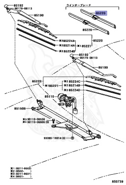 85212-20350 - Toyota - Blade, Fr Wiper, Rh - Nengun Performance