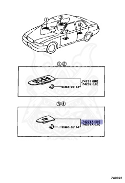 74271-22190 - Toyota - Panel, Rear Door Armrest Base, Upper Rh - Nengun ...