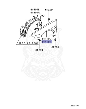 MR273256 - Mitsubishi - FRONT FENDER, RH - Nengun Performance