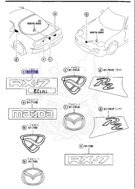 FD49-51-711 - Mazda - Rear Maker Name Ornament - Nengun Performance