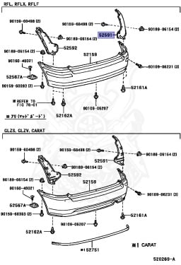 52591-10050 - Toyota - Seal, Rear Bumper Side, Rh - Nengun Performance