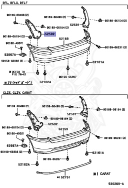 52592-10020 - Toyota - Seal, Rear Bumper Side, Lh - Nengun Performance