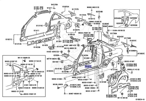 61412-17050 - Toyota - Panel, Rocker, Outer Lh - Nengun Performance