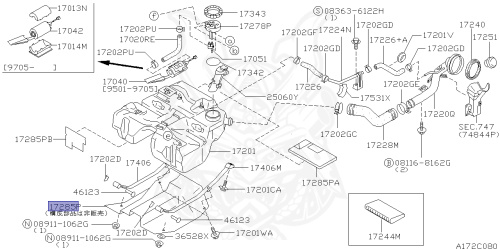 17285-1M000 - Nissan - PROTECTOR, FUEL TANK - Nengun Performance