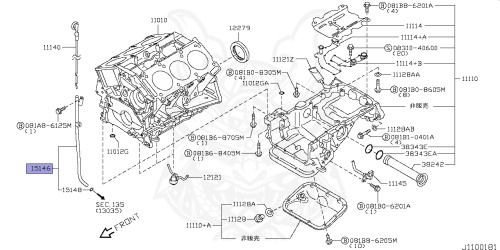 11150-JF00A - Nissan - GUIDE, OIL LEVEL GAUGE - Nengun Performance