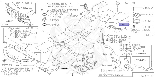 74870-24U00 - Nissan - Stay At Assembly, Tunnel - Nengun Performance