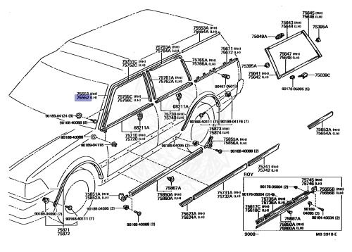75552-91706 - Toyota - MOULDING, ROOF DRIP SIDE FINISH, LH - Nengun ...