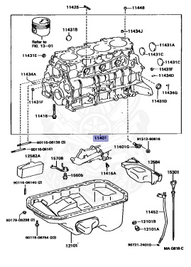 11401-69545 - Toyota - BLOCK SUB-ASSY, CYLINDER - Nengun Performance