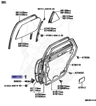 A REAR DOOR PANEL & GLASS / toyota | part list｜JP-CarParts.com